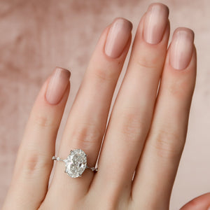 The Hidden Halo Penelope Set With A 2 Carat Oval Lab Diamond
