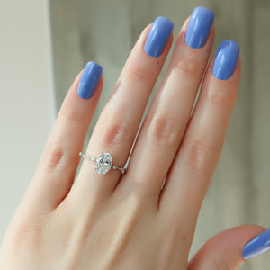 The Hidden Halo Penelope Set With A 2 Carat Oval Lab Diamond
