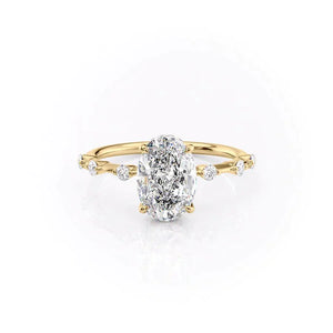 The Hidden Halo Penelope Set With A 1.5 Carat Oval Moissanite