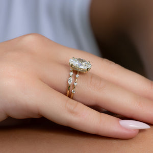 The Hidden Halo Penelope Set With A 2 Carat Oval Lab Diamond