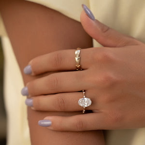The Hidden Halo Penelope Set With A 2 Carat Oval Lab Diamond