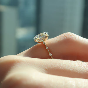 The Hidden Halo Penelope Set With A 2 Carat Oval Lab Diamond