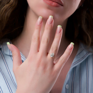 The Hidden Halo Penelope Set With A 2 Carat Oval Lab Diamond