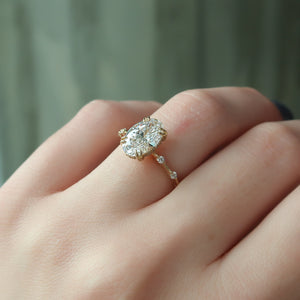 The Hidden Halo Penelope Set With A 2 Carat Oval Lab Diamond