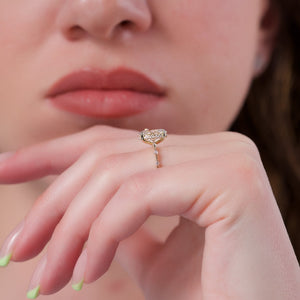 The Hidden Halo Penelope Set With A 2 Carat Oval Lab Diamond