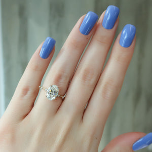 The Hidden Halo Penelope Set With A 2 Carat Oval Lab Diamond