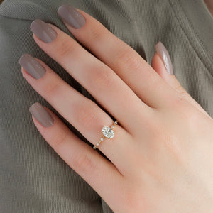 The Hidden Halo Penelope Set With A 2 Carat Oval Lab Diamond