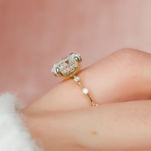 The Hidden Halo Penelope Set With A 2 Carat Oval Lab Diamond