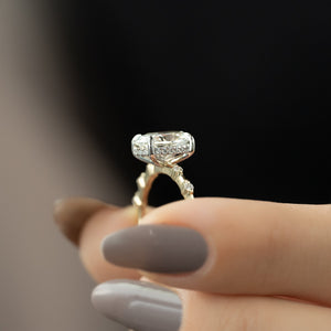 The Hidden Halo Penelope Set With A 2 Carat Oval Lab Diamond