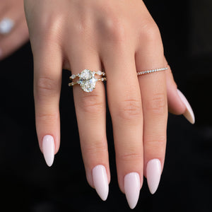 The Hidden Halo Penelope Set With A 2 Carat Oval Lab Diamond