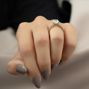 The Hidden Halo Penelope Set With A 2 Carat Oval Lab Diamond