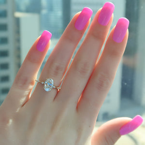 The Hidden Halo Penelope Set With A 2 Carat Oval Lab Diamond
