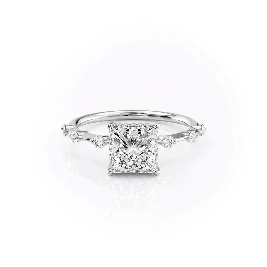 The Hidden Halo Penelope Set With A Princess Moissanite