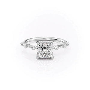 The Hidden Halo Penelope Set With A 2.5 Carat Princess Lab Diamond