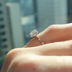 The Hidden Halo Penelope Set With A 3 Carat Princess Lab Diamond