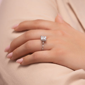 The Hidden Halo Penelope Set With A 3 Carat Princess Lab Diamond
