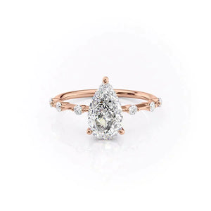 The Hidden Halo Penelope Set With A 4.5 Carat Pear Moissanite