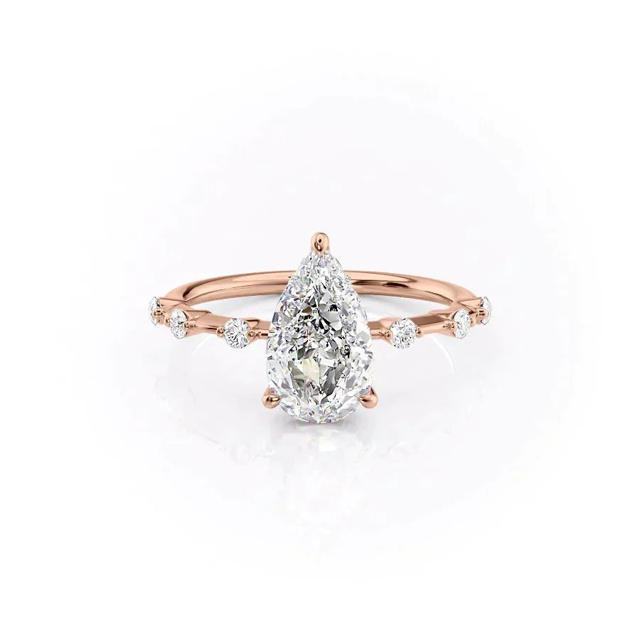 The Hidden Halo Penelope Set With A 1 Carat Pear Lab Diamond