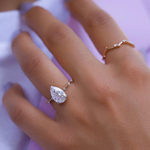The Hidden Halo Penelope Set With A 3 Carat Pear Lab Diamond