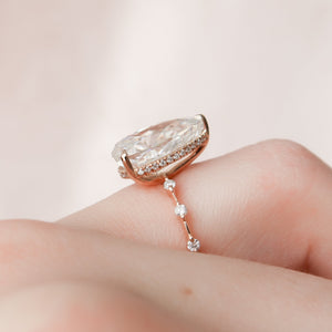 The Hidden Halo Penelope Set With A 3 Carat Pear Lab Diamond
