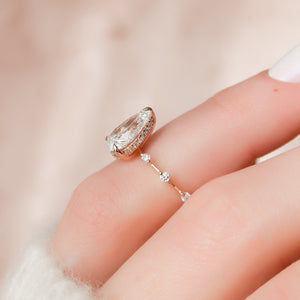 The Hidden Halo Penelope Set With A 3 Carat Pear Lab Diamond