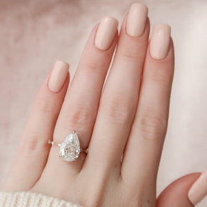 The Hidden Halo Penelope Set With A 3 Carat Pear Lab Diamond