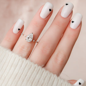 The Hidden Halo Penelope Set With A 3 Carat Pear Lab Diamond