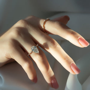 The Hidden Halo Penelope Set With A 3 Carat Pear Lab Diamond