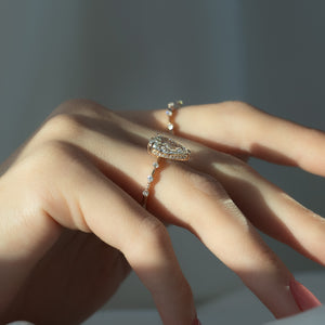 The Hidden Halo Penelope Set With A 3 Carat Pear Lab Diamond