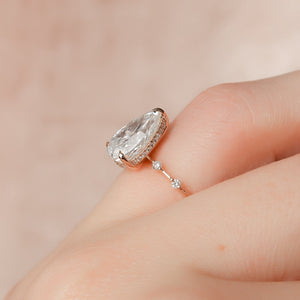 The Hidden Halo Penelope Set With A 3 Carat Pear Lab Diamond