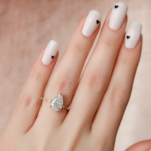 The Hidden Halo Penelope Set With A 3 Carat Pear Lab Diamond