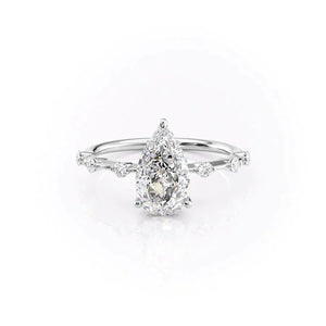 The Hidden Halo Penelope Set With A 1.5 Carat Pear Moissanite