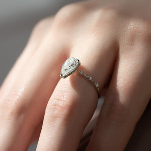 The Hidden Halo Penelope Set With A 2 Carat Pear Lab Diamond