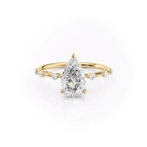 The Hidden Halo Penelope Set With A 4.5 Carat Pear Moissanite