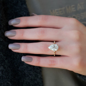 The Penelope Set With A 4.5 Carat Pear Moissanite