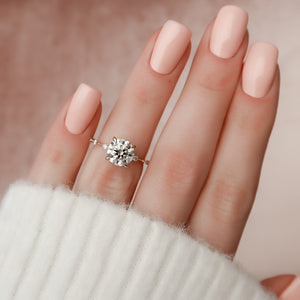 The Hidden Halo Penelope Set With A 2 Carat Round Lab Diamond