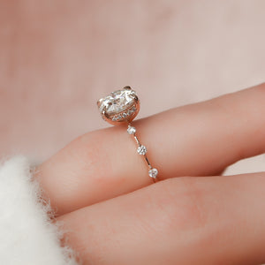 The Hidden Halo Penelope Set With A 2 Carat Round Lab Diamond
