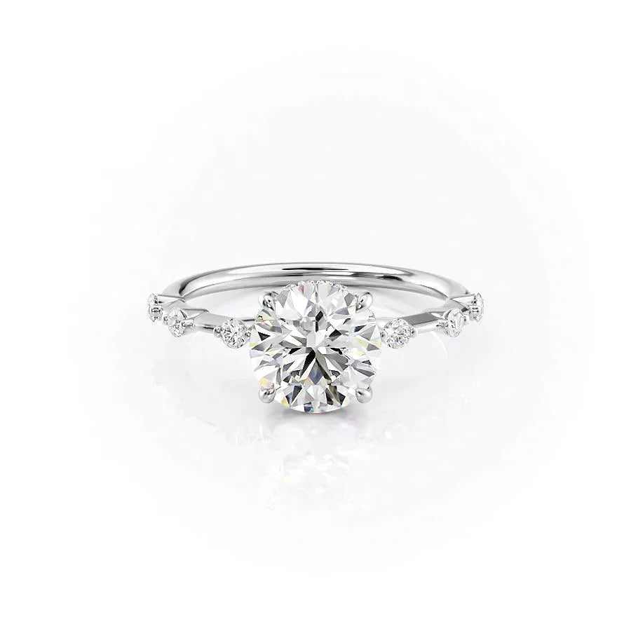 The Hidden Halo Penelope Set With A 2.5 Carat Round Moissanite