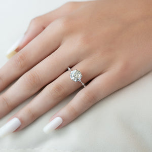 The Penelope Set With A 2.5 Carat Round Moissanite