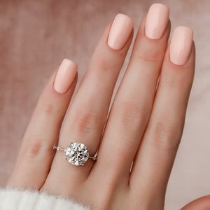 The Hidden Halo Penelope Set With A 2 Carat Round Lab Diamond