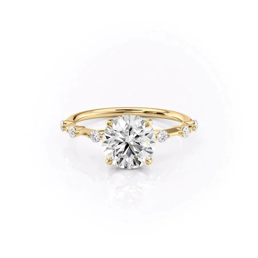 The Hidden Halo Penelope Set With A 1.5 Carat Round Moissanite