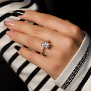 The Hidden Halo Penelope Set With A 3 Carat Radiant Lab Diamond