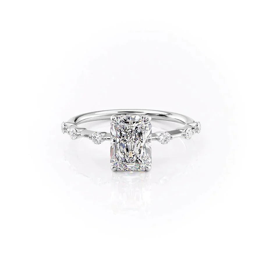 The Hidden Halo Penelope Set With A 3.5 Carat Radiant Moissanite