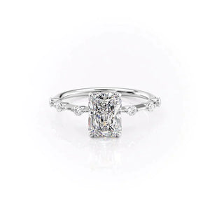 The Hidden Halo Penelope Set With A 4.5 Carat Radiant Moissanite