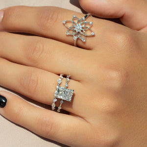The Hidden Halo Penelope Set With A 1 Carat Radiant Lab Diamond