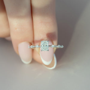 The Hidden Halo Penelope Set With A 1 Carat Radiant Lab Diamond