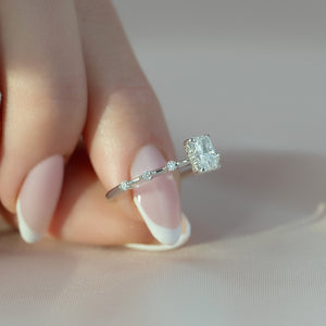 The Hidden Halo Penelope Set With A 1.5 Carat Radiant Lab Diamond