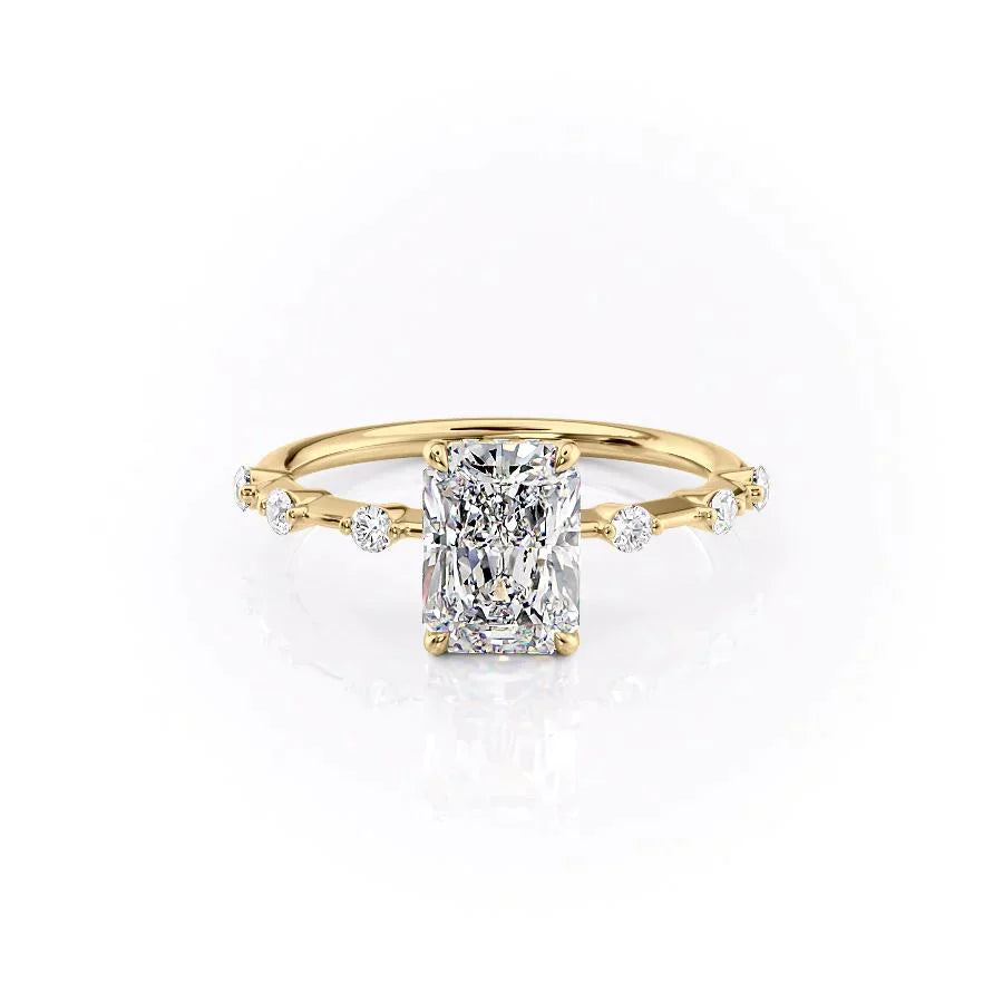 The Hidden Halo Penelope Set With A 3 Carat Radiant Lab Diamond