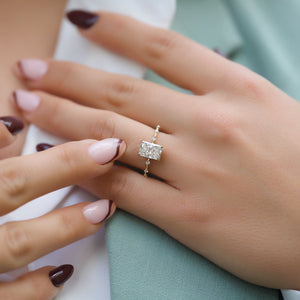 The Penelope Set With A 2.5 Carat Radiant Moissanite