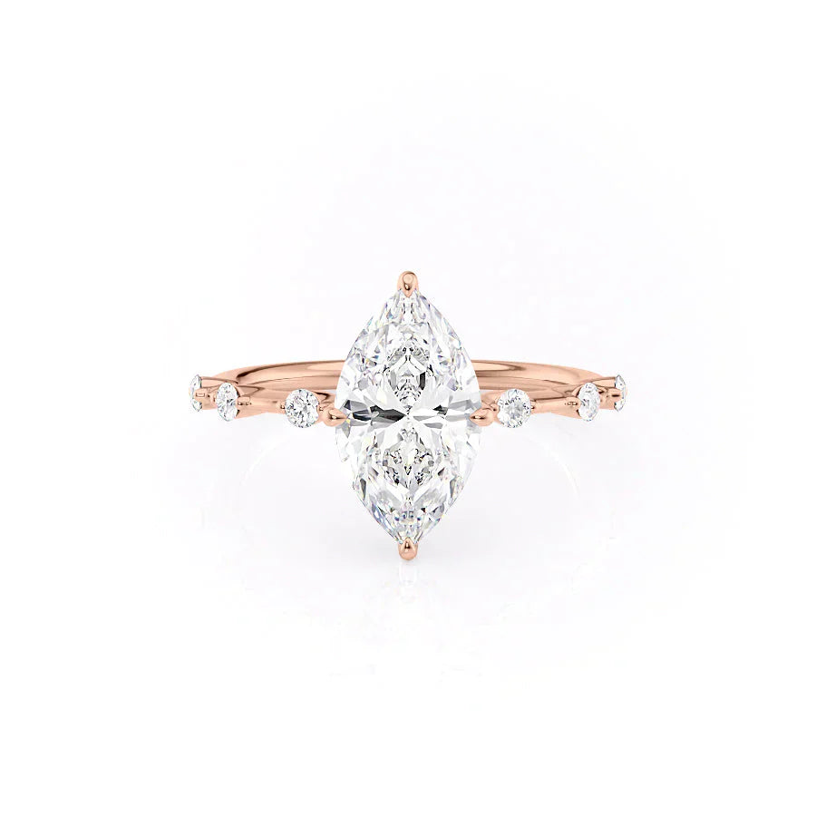 The Hidden Halo Penelope Set With A 2.5 Carat Marquise Moissanite